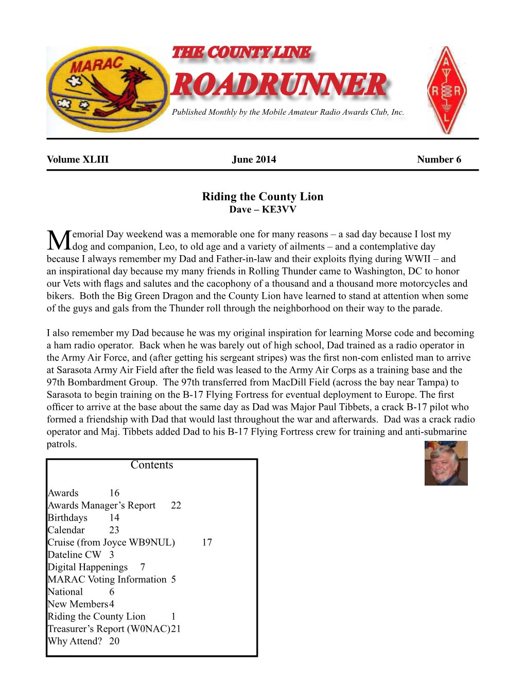 ROADRUNNER Published Monthly by the Mobile Amateur Radio Awards Club, Inc