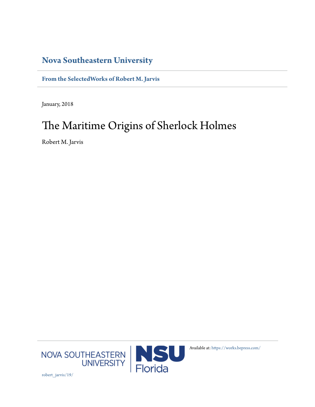 The Maritime Origins of Sherlock Holmes