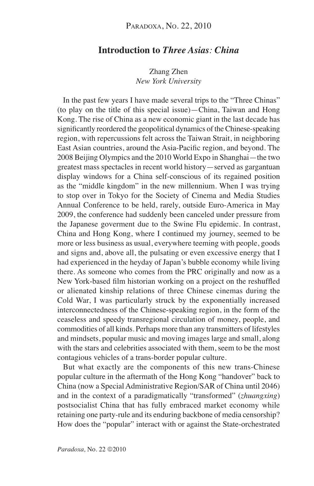 Introduction to Three Asias: China