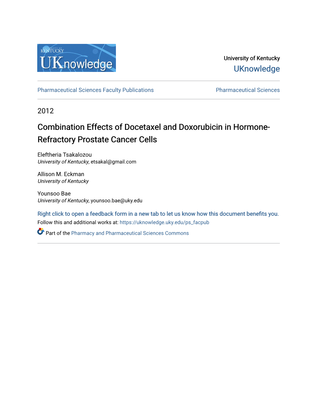 Combination Effects of Docetaxel and Doxorubicin in Hormone-Refractory