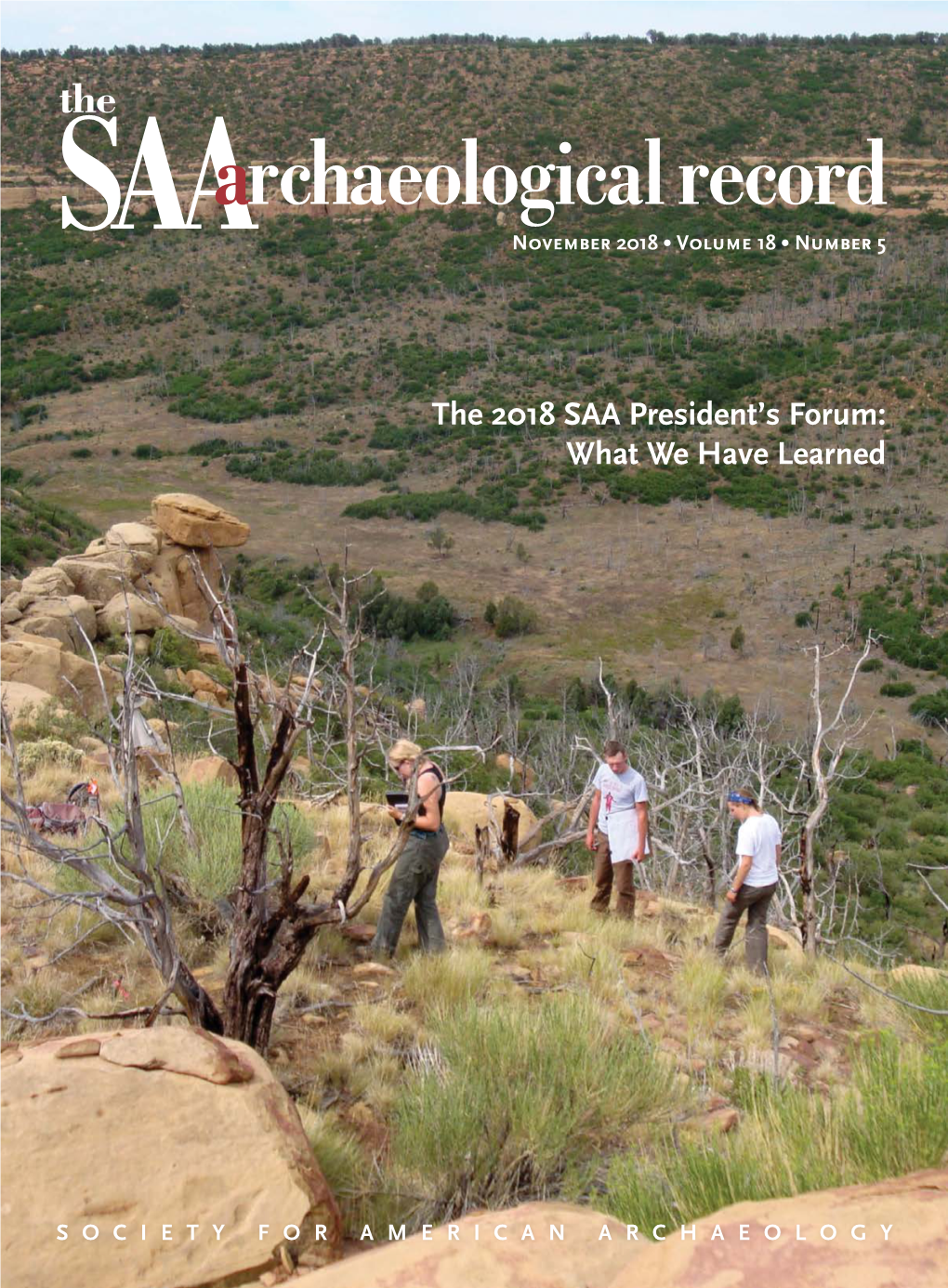 Saaarchaeological Record the Magazine of the Society for American Archaeology Volume 18, No
