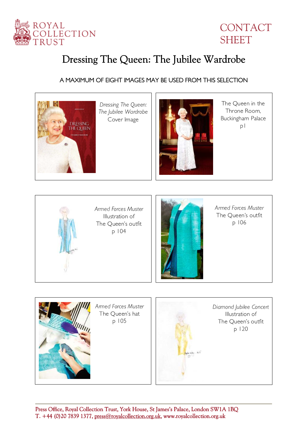Contact Sheet Dressing the Queen