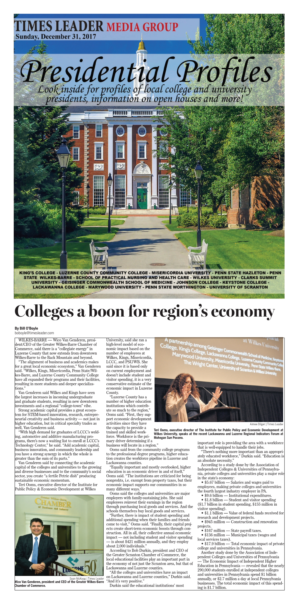 Colleges a Boon for Region's Economy