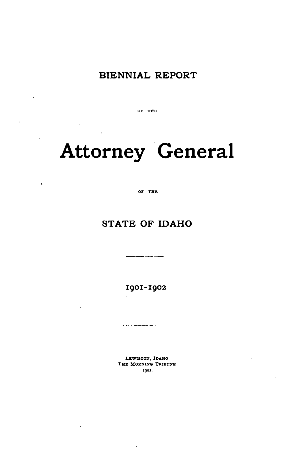 Idaho Attorney General's Annual Report 1901-1902