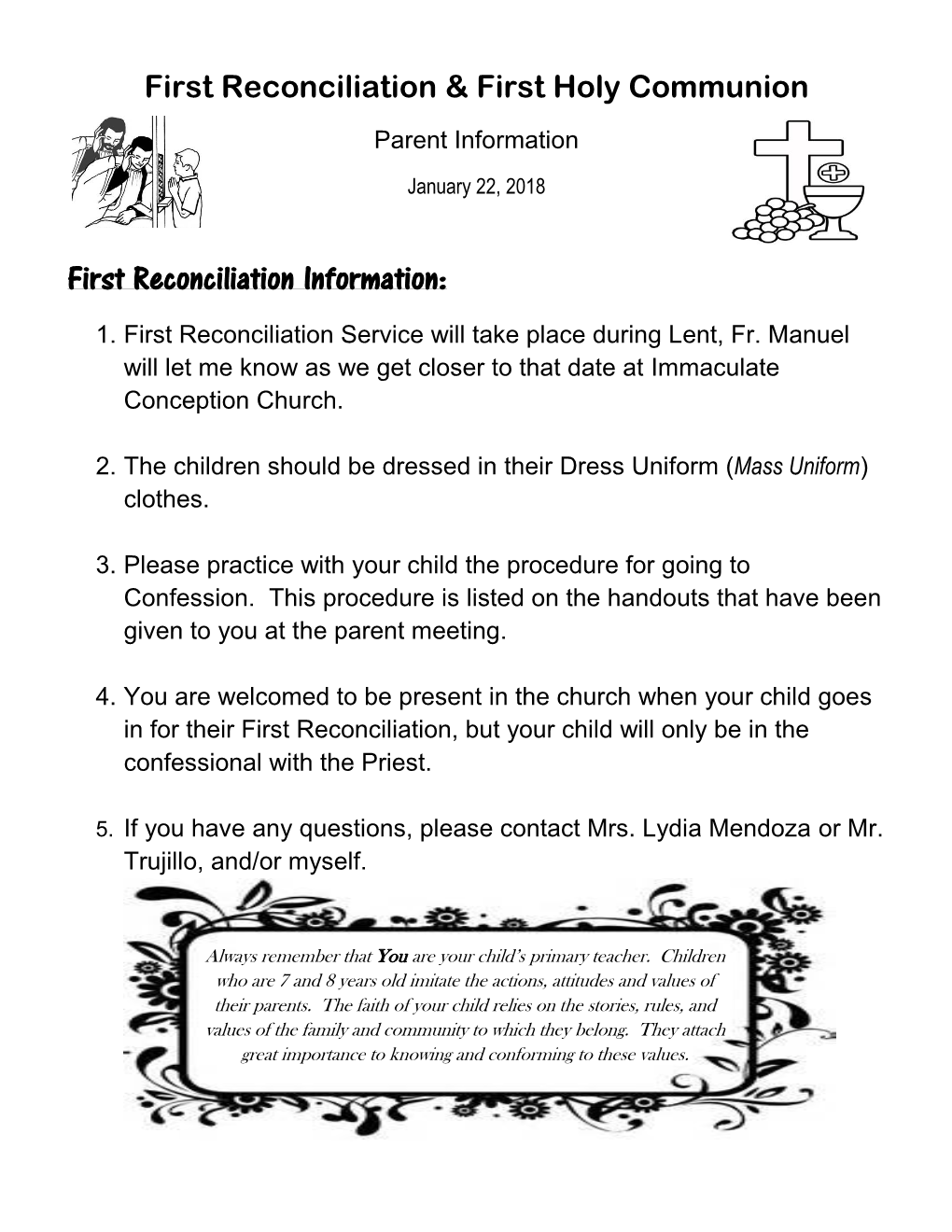 First Reconciliation & First Holy Communion