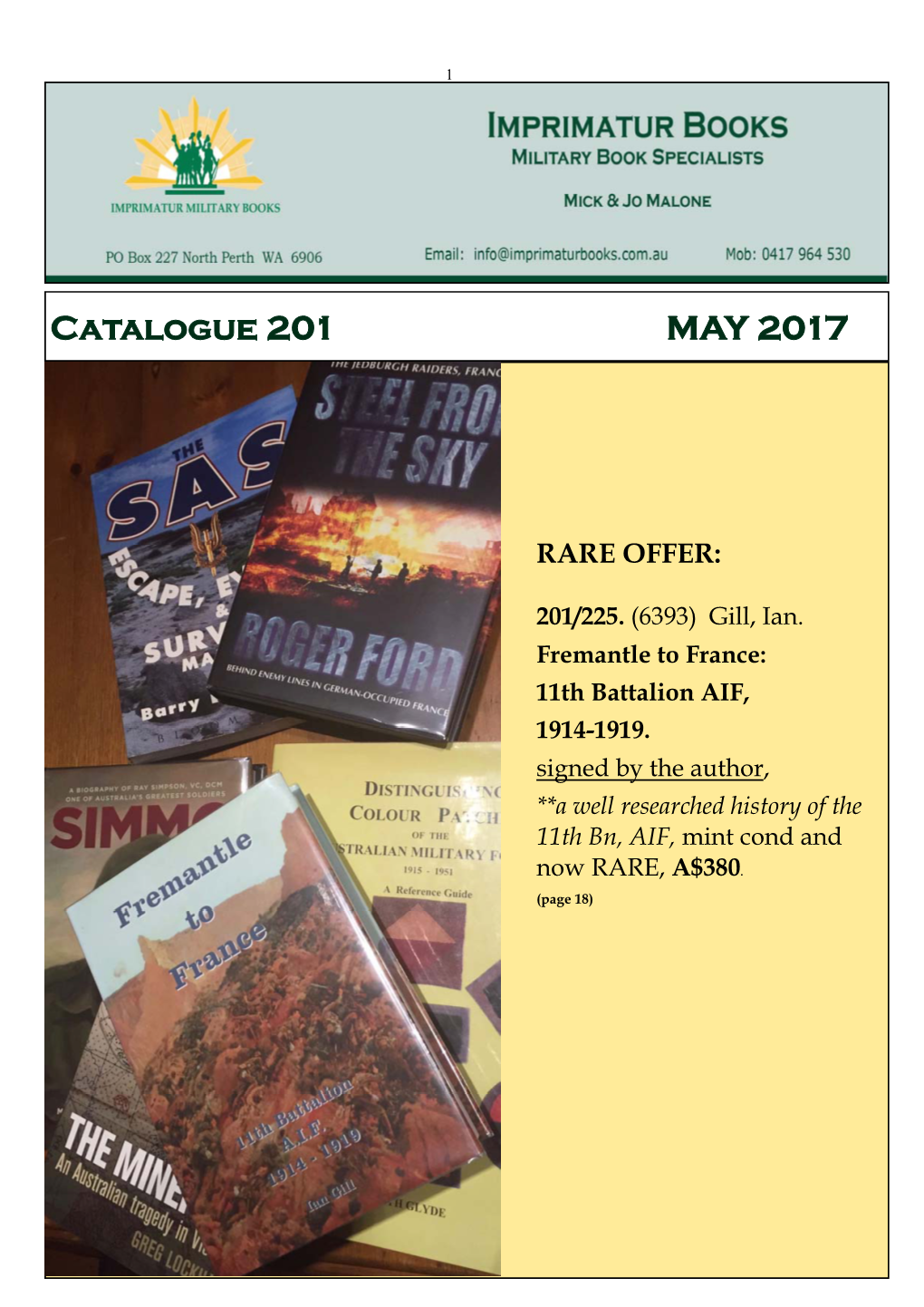 Catalogue 201 MAY 2017