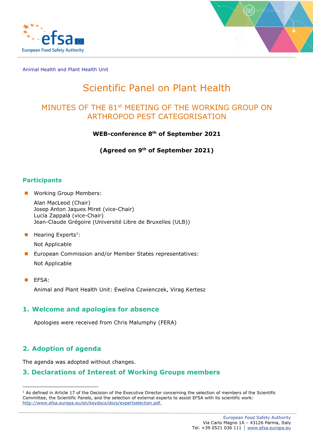 Scientific Panel on Plant Health