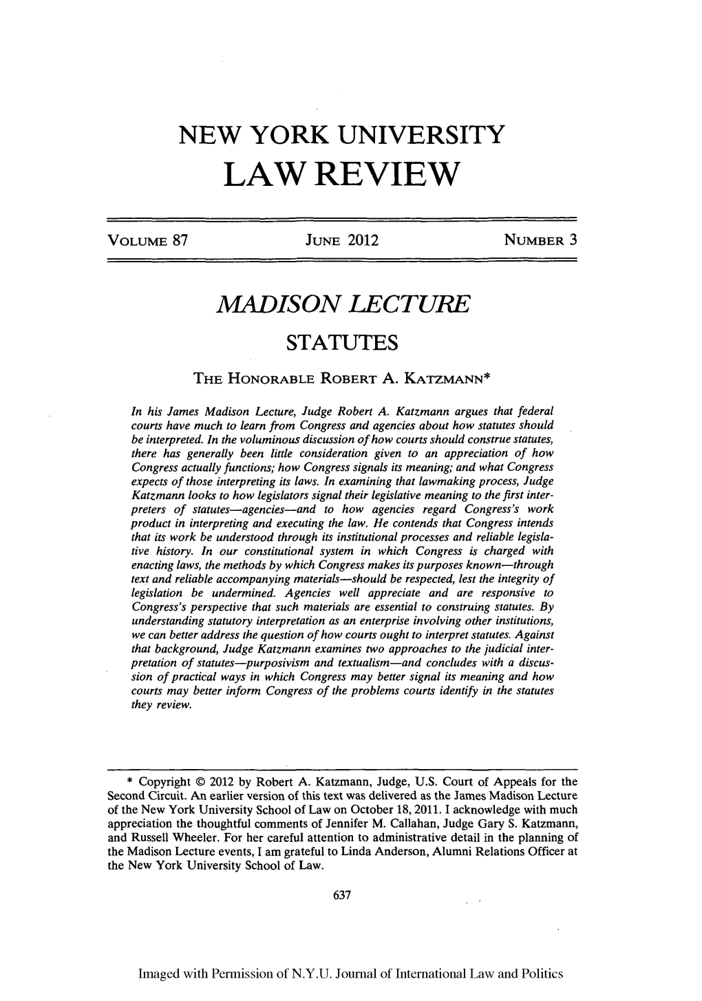 Madison Lecture 2012.Pdf