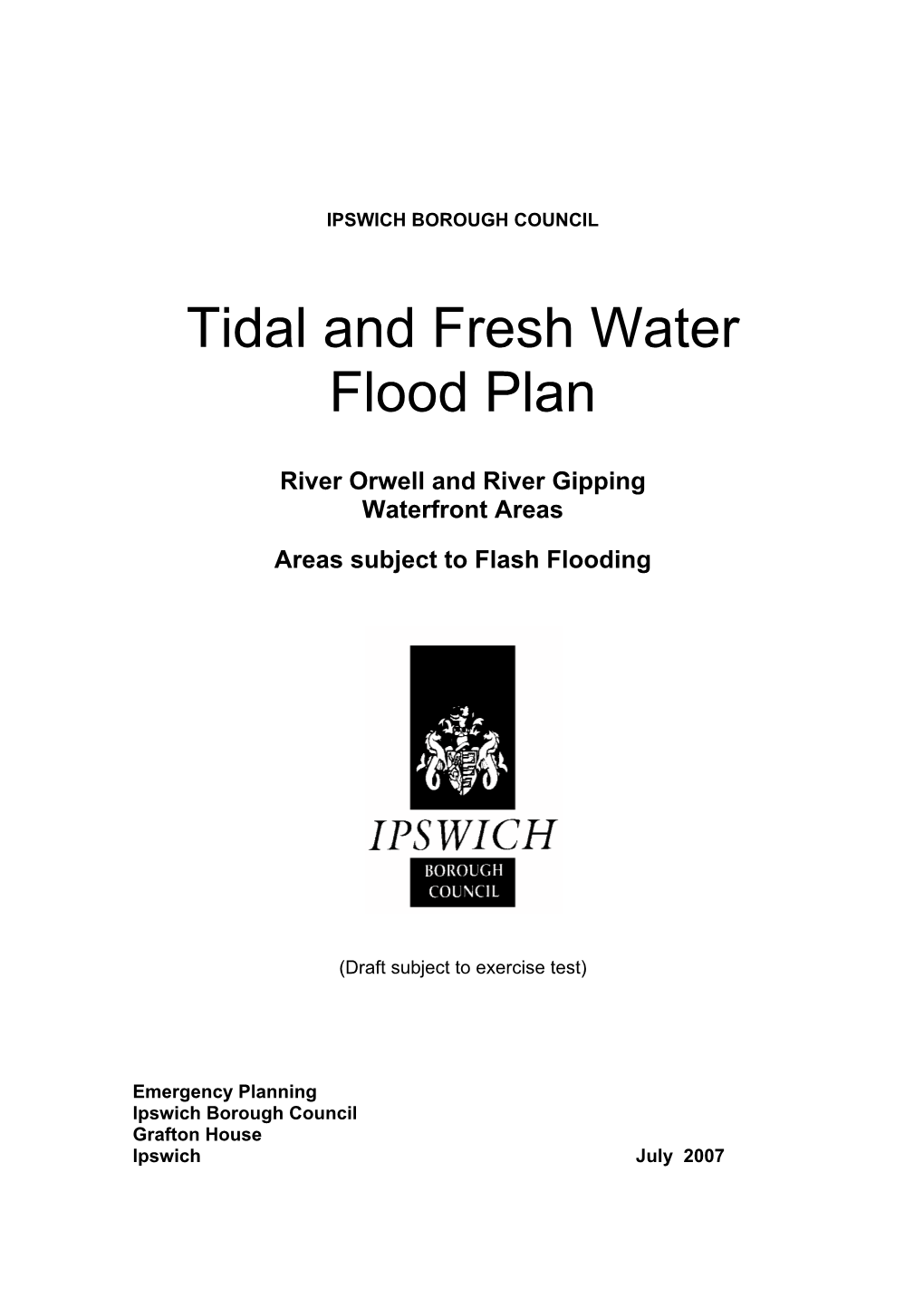 Tidal and Fresh Water Flood Plan
