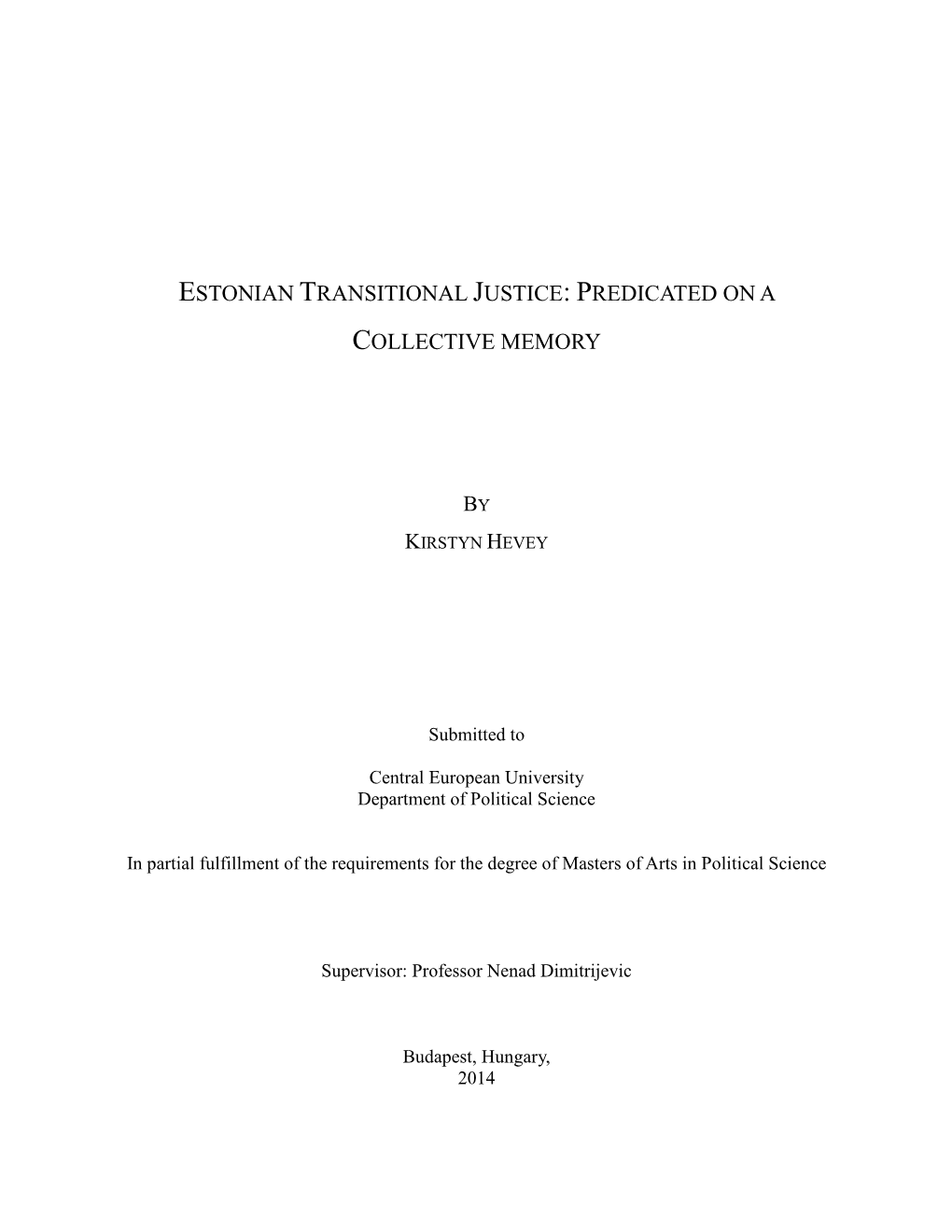 Estonian Transitional Justice