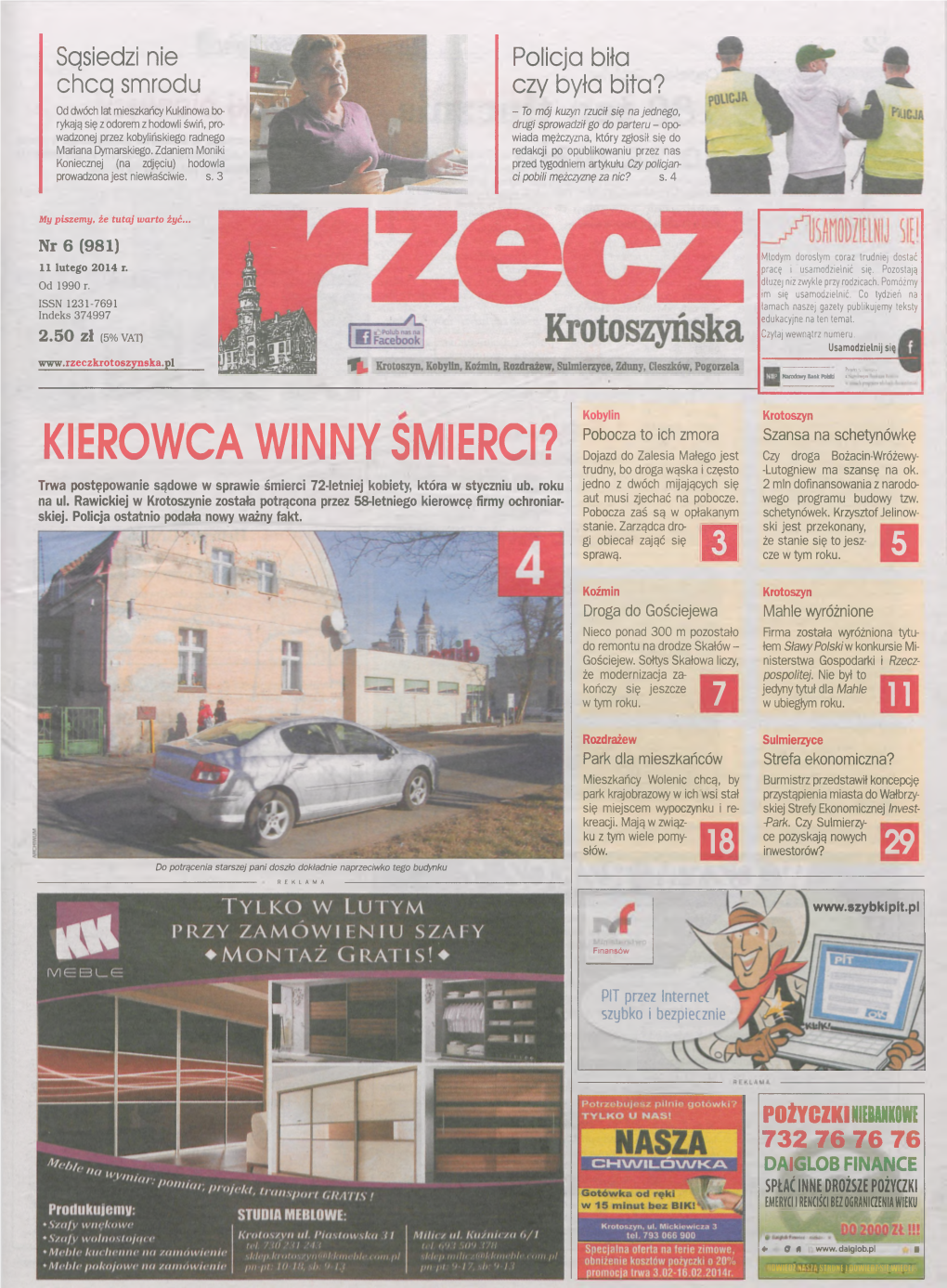 KIEROWCA WINNY ŚMIERCI? Dojazd Do Zalesia Małego Jest Czy Droga Bożacin-Wróżewy- Trudny, Bo Droga Wąska I Często -Lutogniew Ma Szansę Na Ok