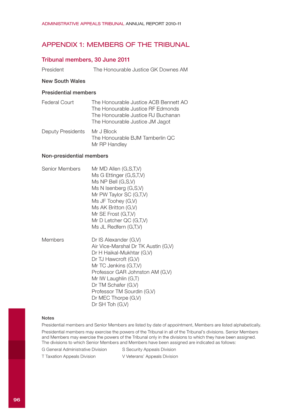 AAT Annual Report 2010-11 Appendix 1 Members of the Tribunal [PDF
