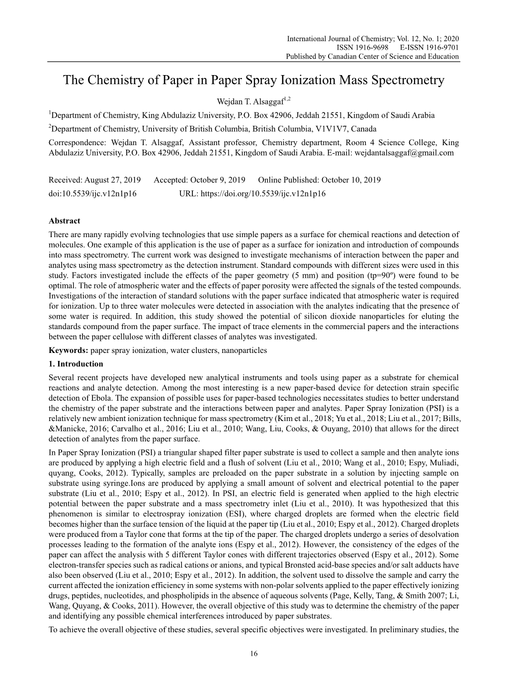 The Chemistry of Paper in Paper Spray Ionization Mass Spectrometry