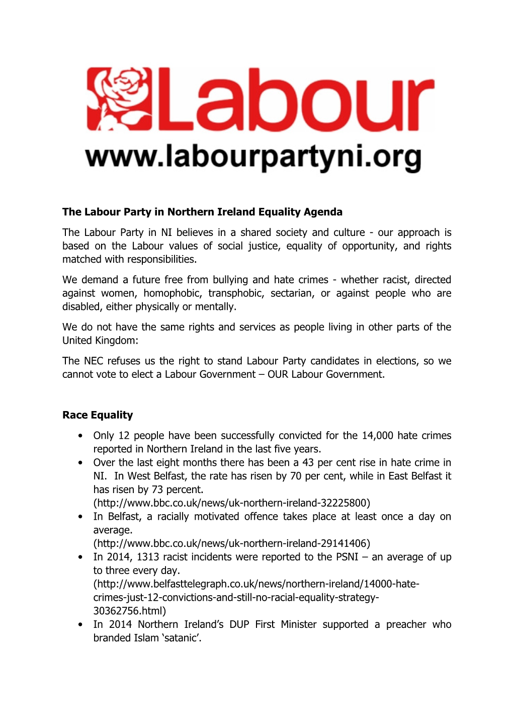 Equality Leaflet LPNI