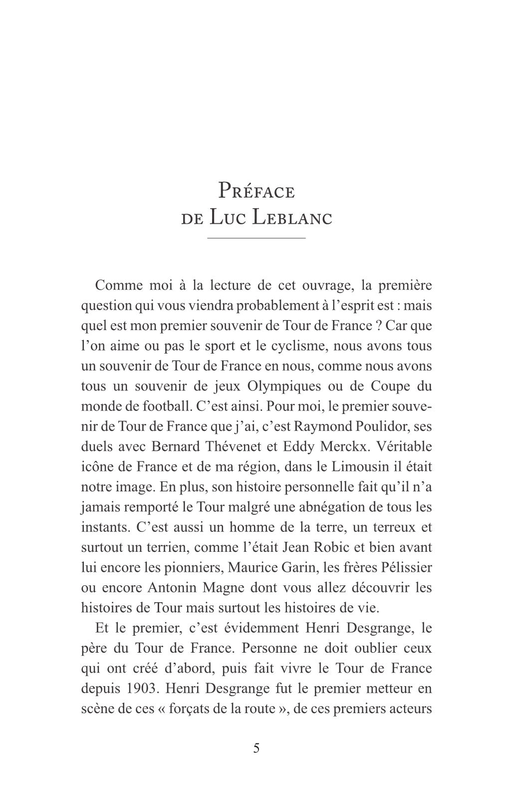 Préface De Luc Leblanc