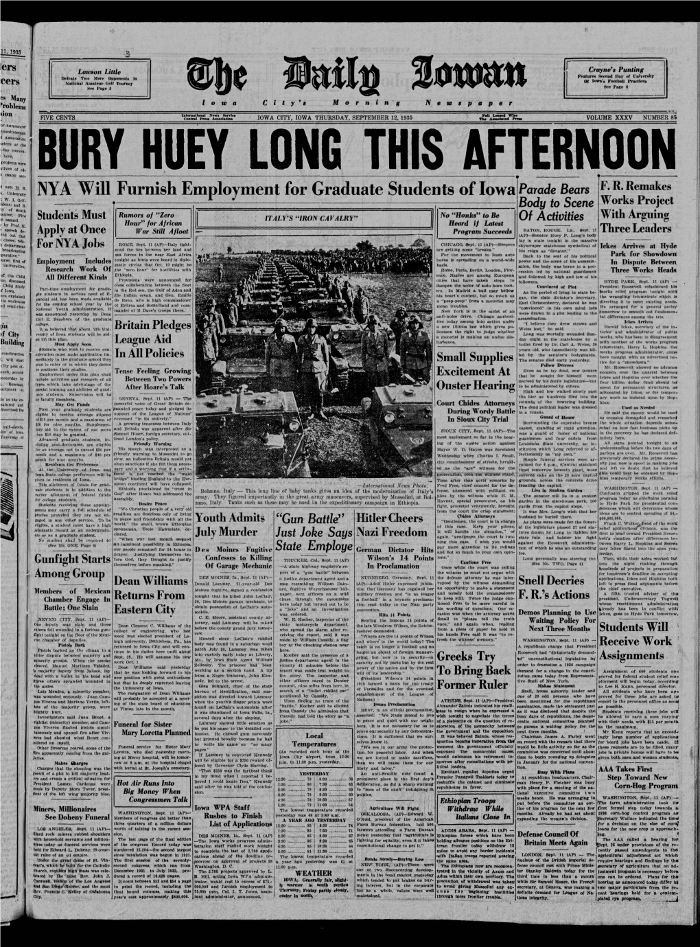 Daily Iowan (Iowa City, Iowa), 1935-09-12