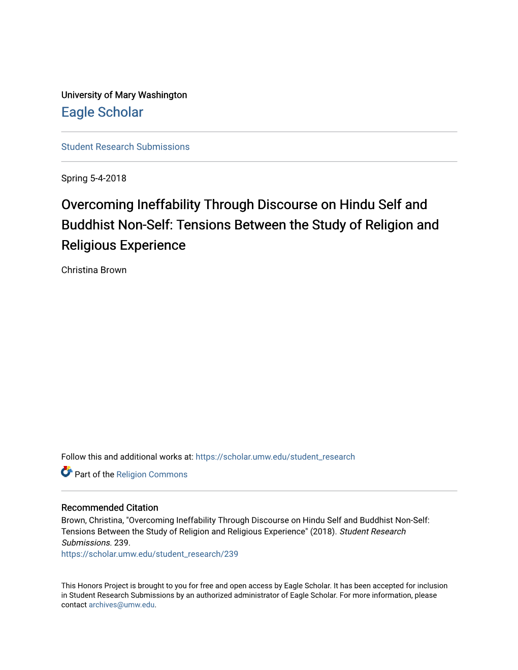 Overcoming Ineffability Through Discourse on Hindu Self and Buddhist Non-Self: Tensions Between the Study of Religion and Religious Experience