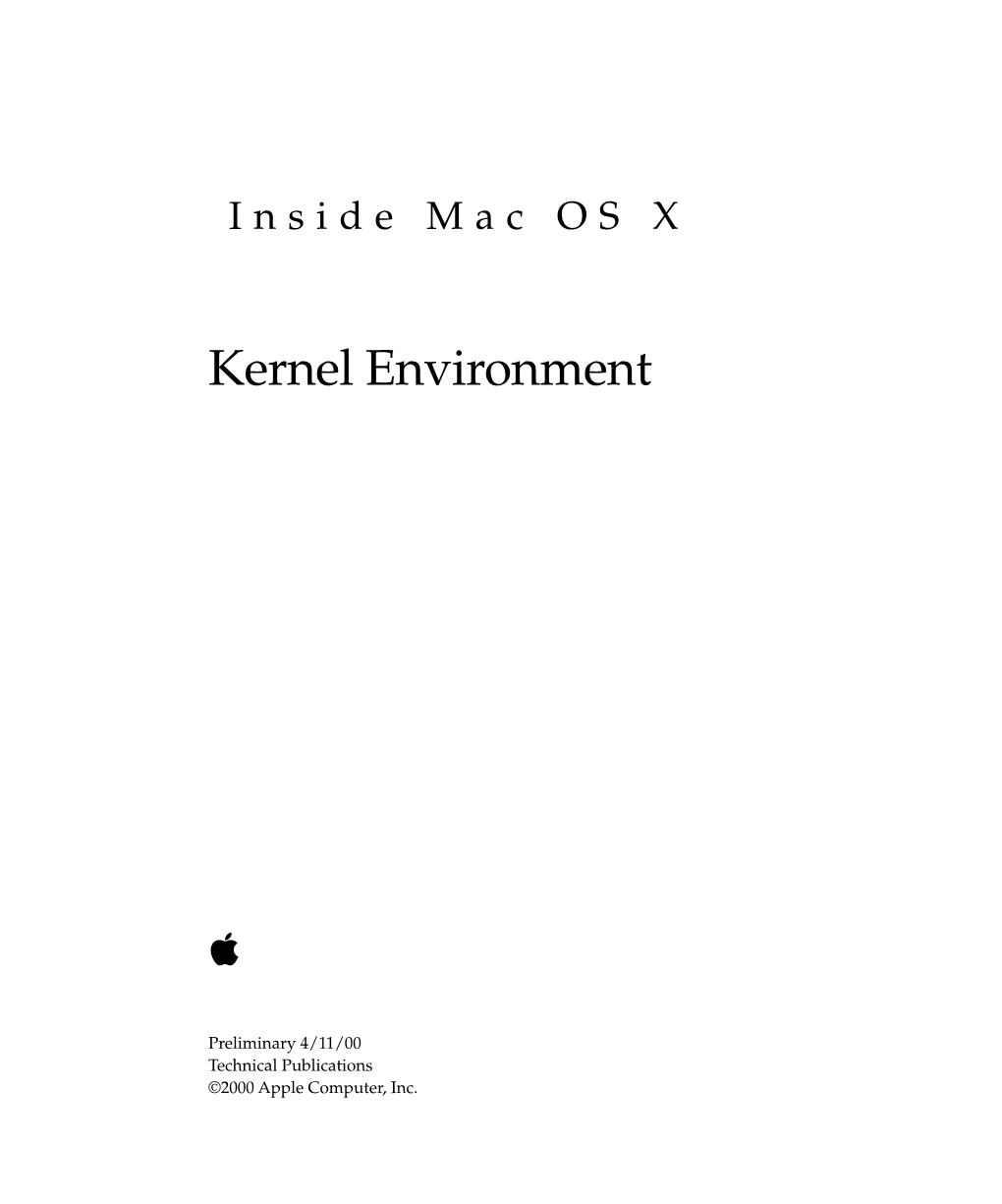 Inside Mac OS X: Kernel Environment