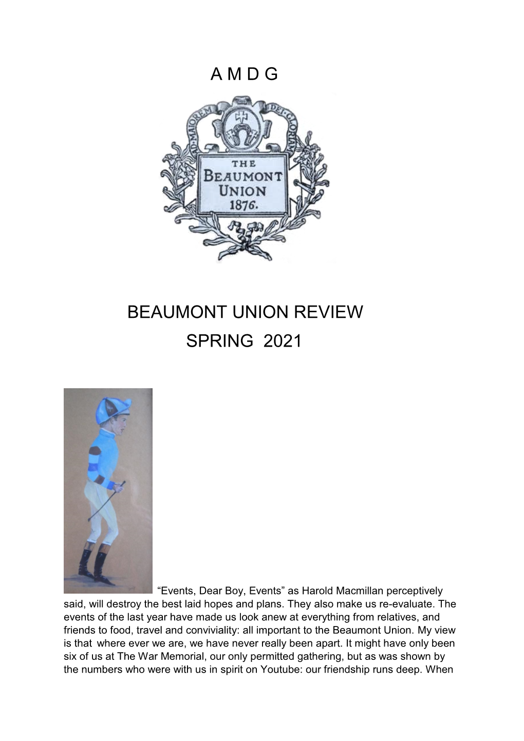 A M D G Beaumont Union Review Spring 2021
