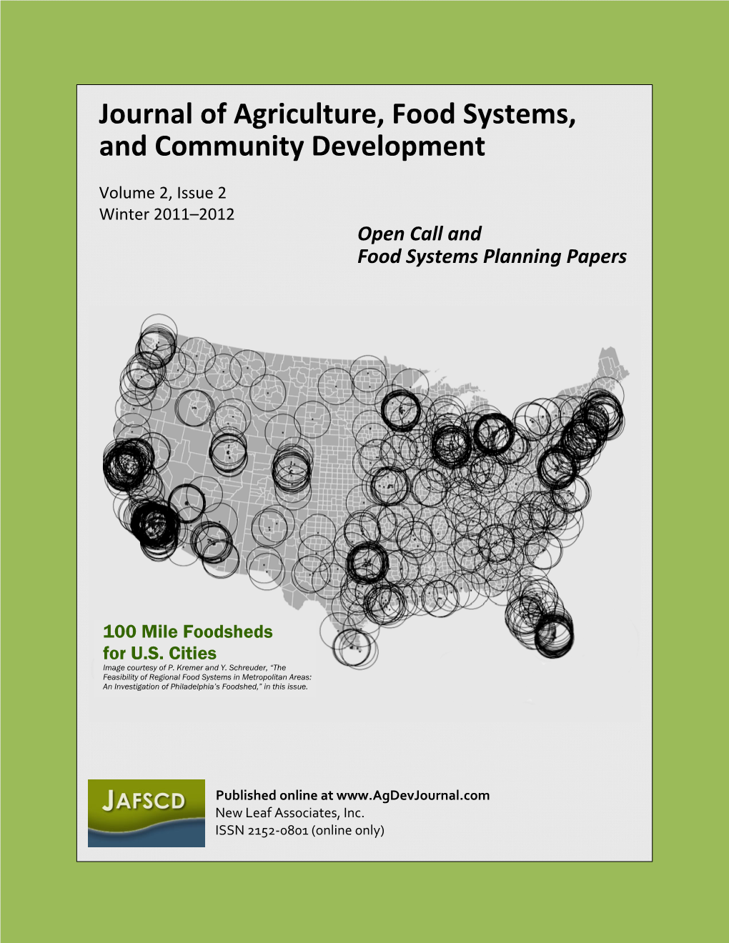 Open Call and Food Systems Planning Papers