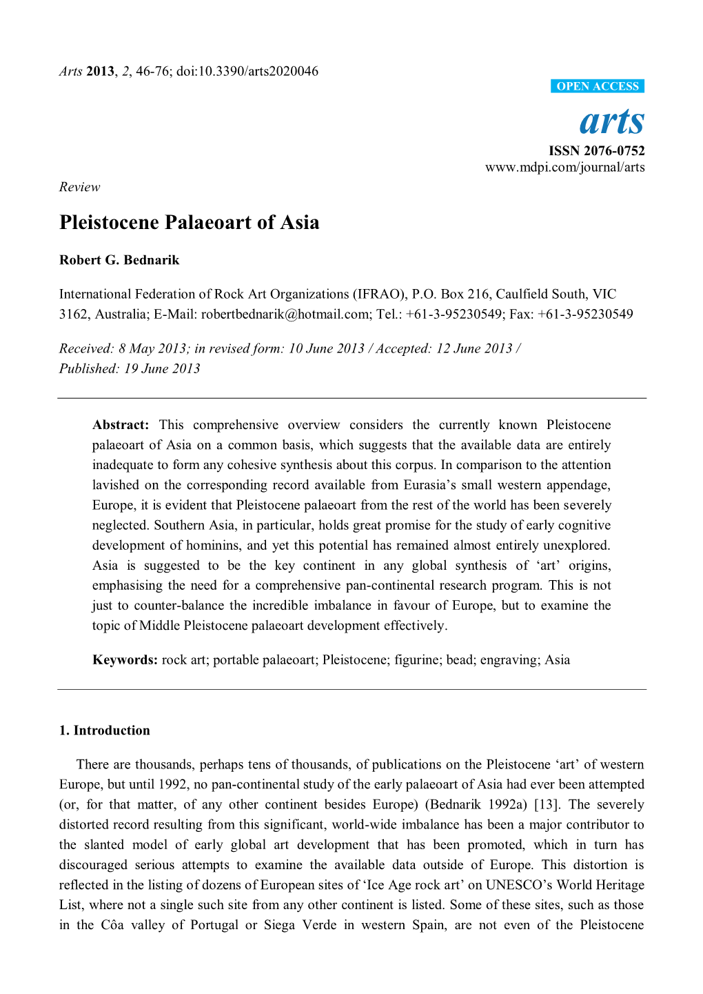 Pleistocene Palaeoart of Asia