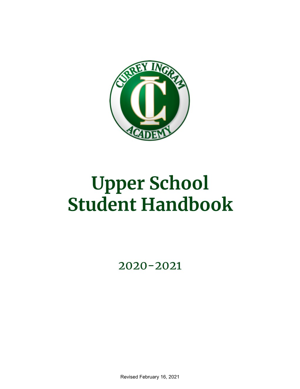 Upper School Student Handbook