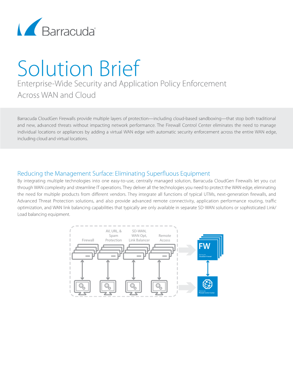 Solution Brief Enterprise-Wide Security and Application Policy Enforcement Across WAN and Cloud