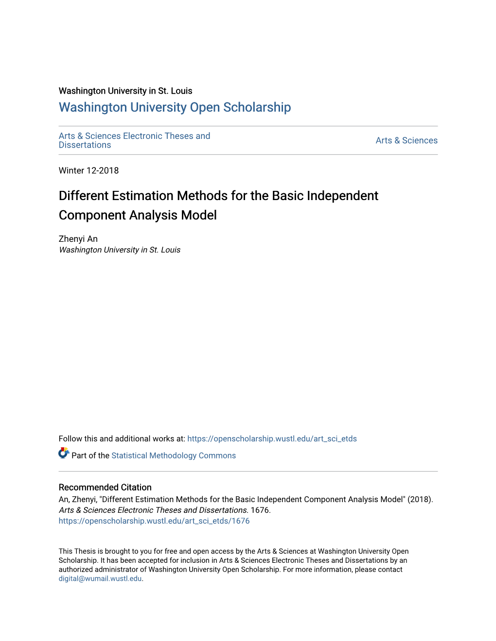 Different Estimation Methods for the Basic Independent Component Analysis Model