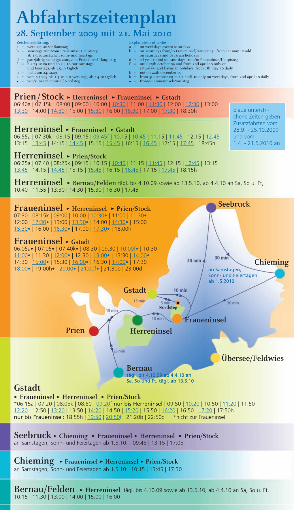 Fahrplan Chiemseeschiffahrt