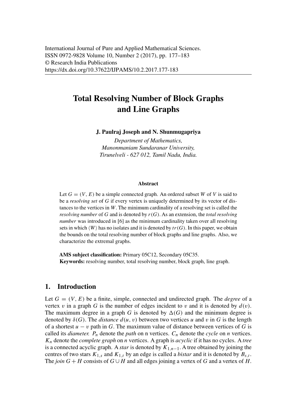 Total Resolving Number of Block Graphs and Line Graphs