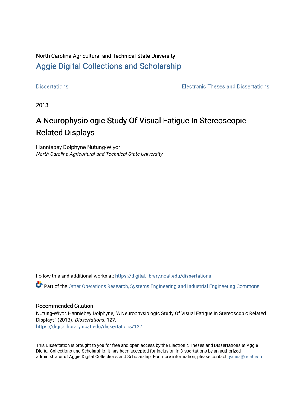 A Neurophysiologic Study of Visual Fatigue in Stereoscopic Related Displays