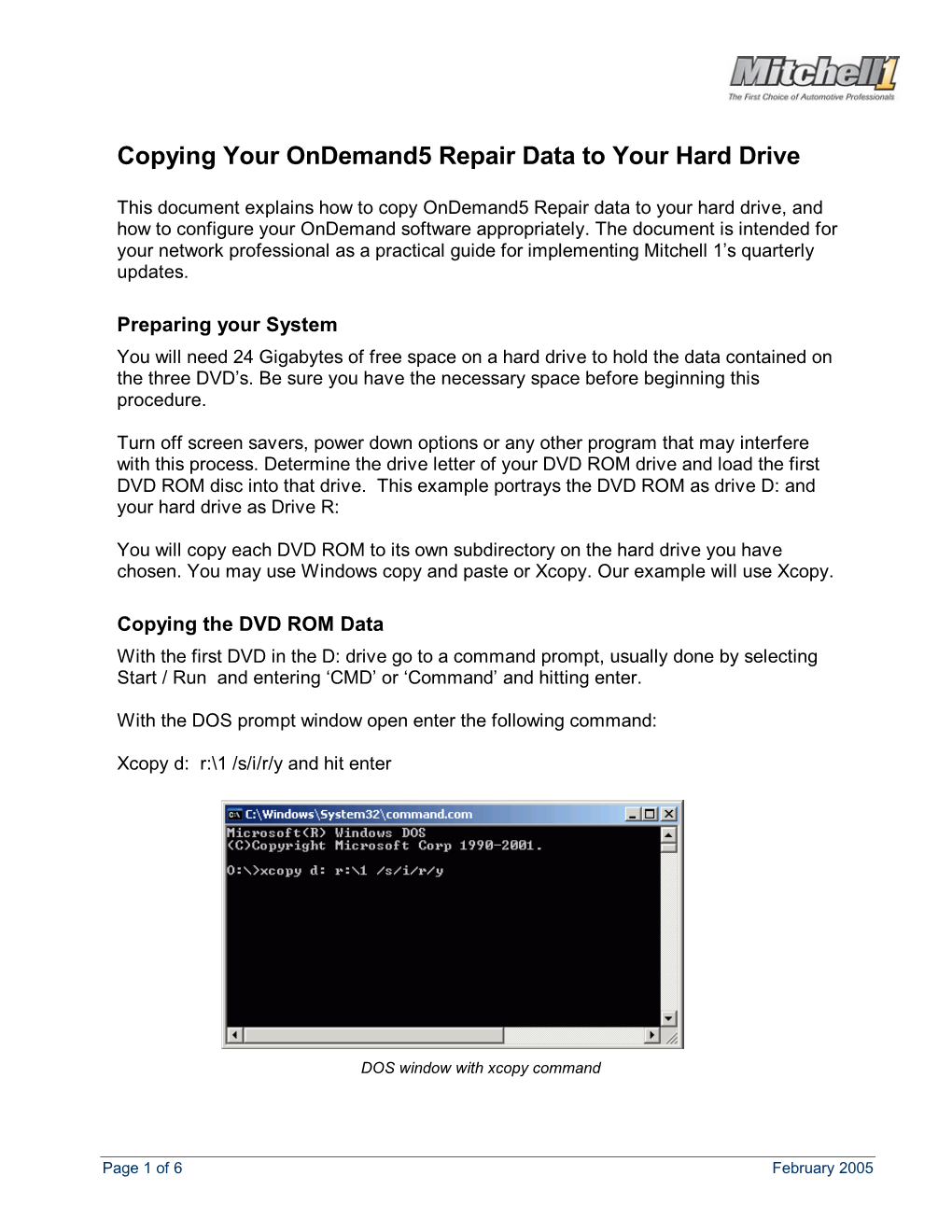 Copying Your Ondemand5 Repair Data to Your Hard Drive