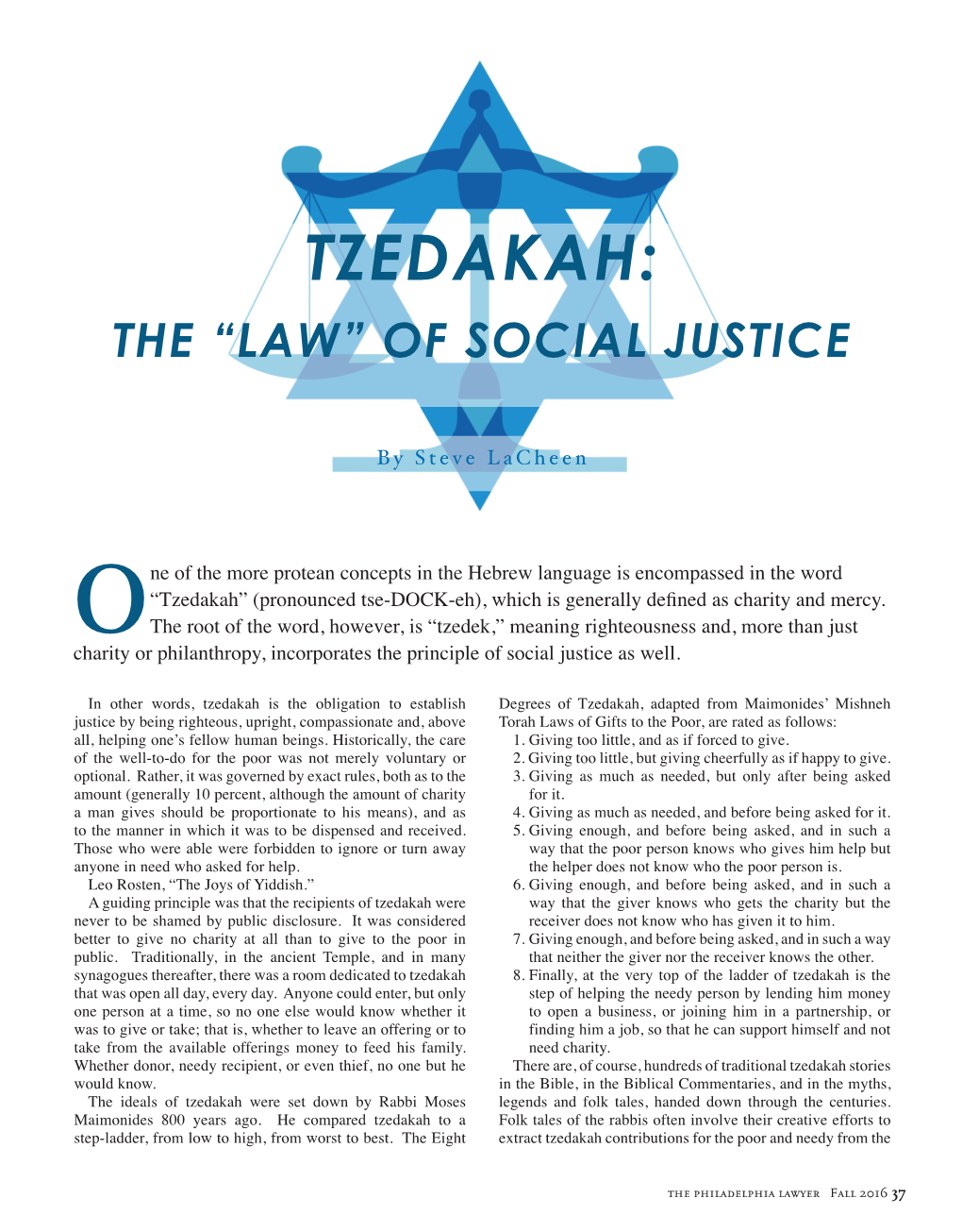 Tzedakah: the “Law” of Social Justice