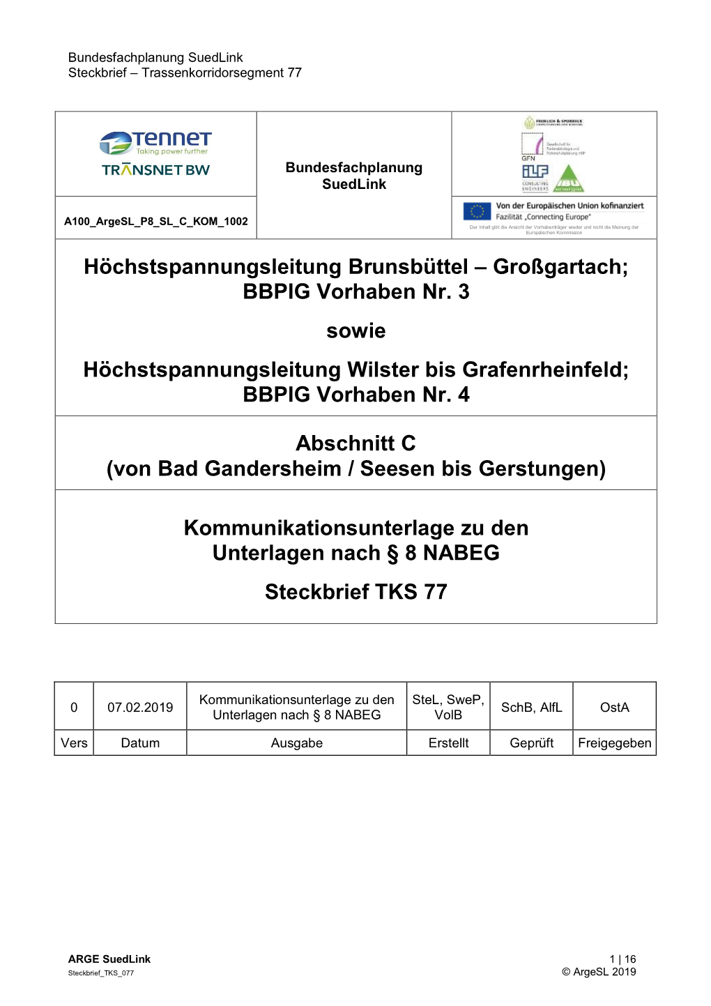 Höchstspannungsleitung Brunsbüttel – Großgartach; BBPIG Vorhaben Nr