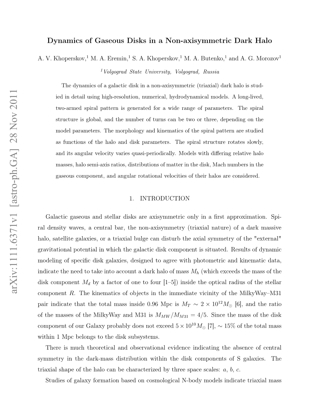 Dynamics of Gaseous Disks in a Non-Axisymmetric Dark Halo