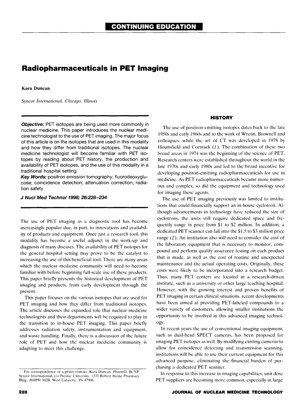 Radiopharmaceuticals in PET Imaging