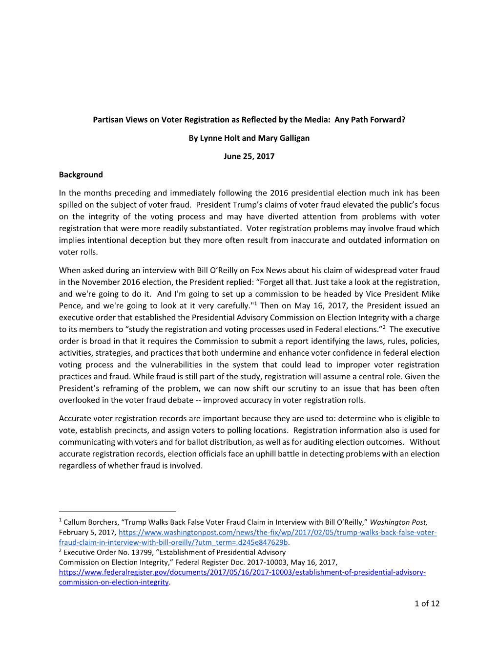 Partisan Views on Voter Registration As Reflected by the Media: Any Path Forward?