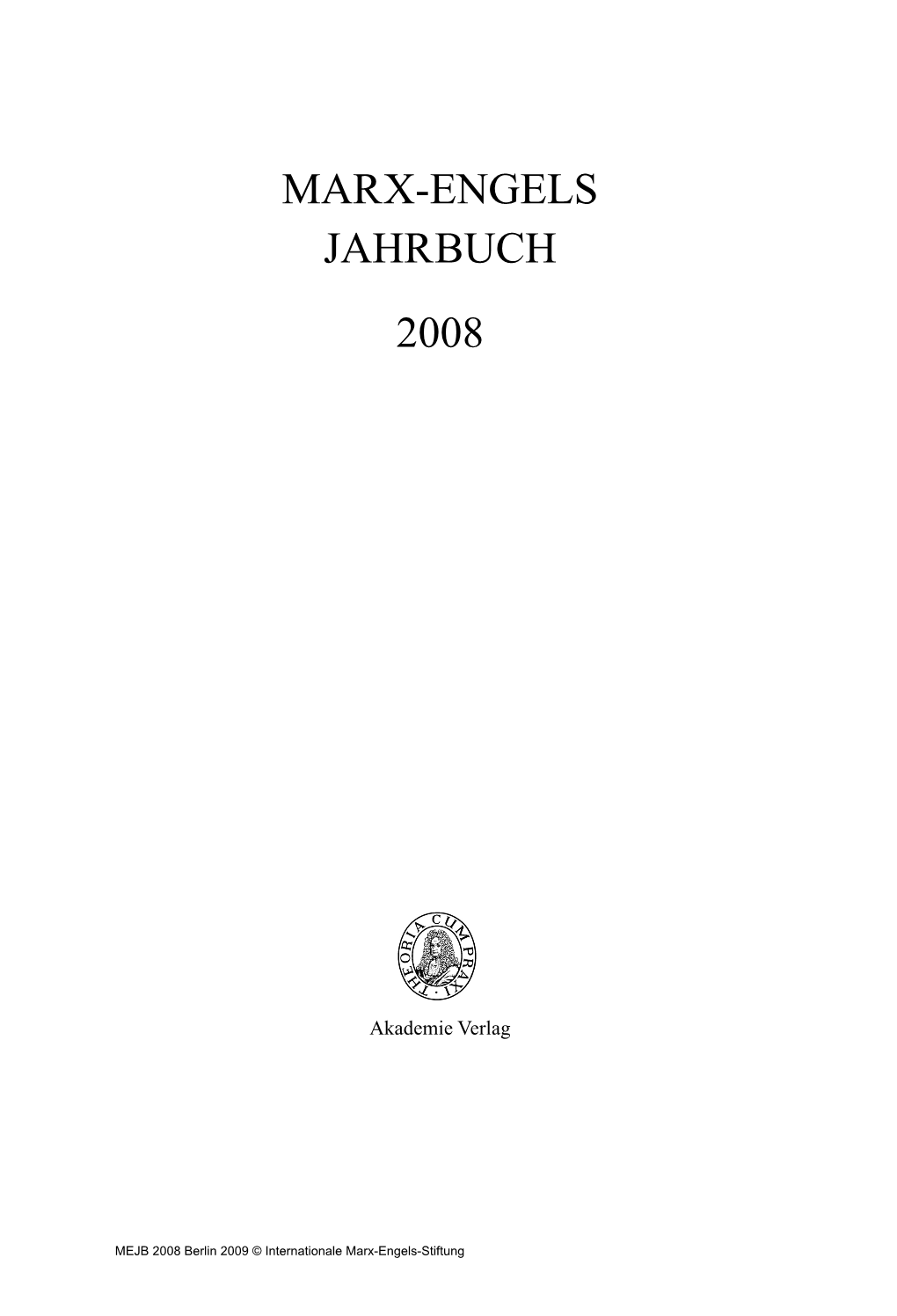 Marx-Engels-Jahrbuch 2008