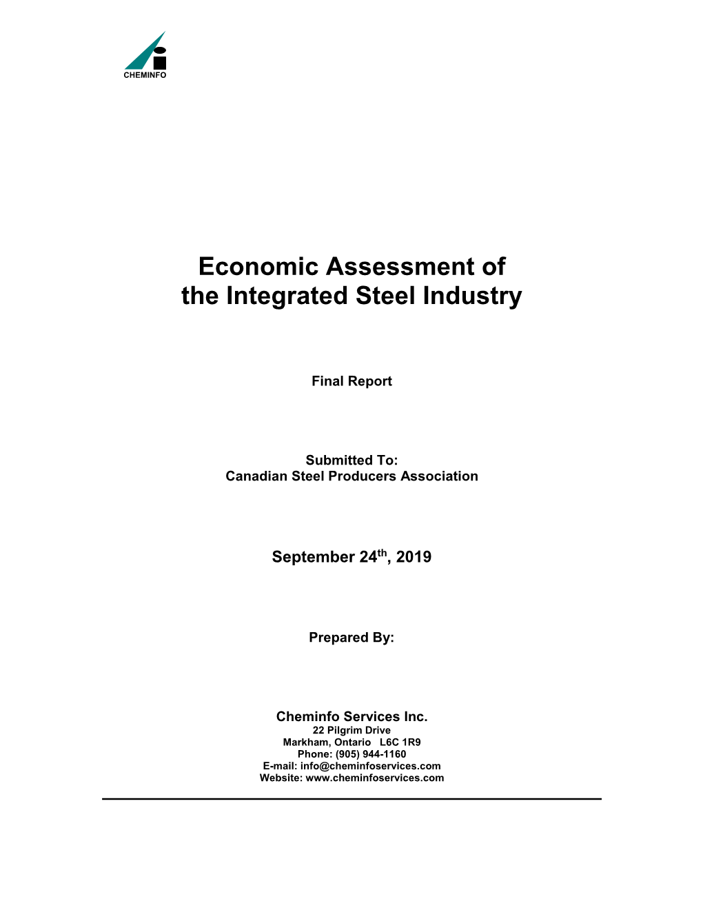 Economic Assessment of the Integrated Steel Industry