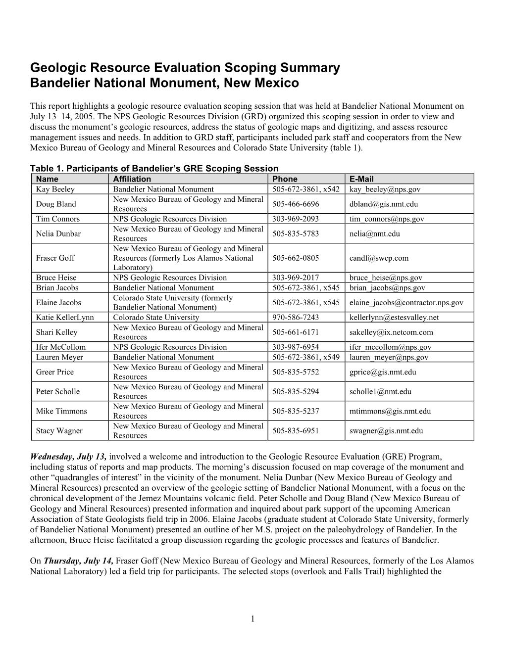 Bandelier National Monumentgeologic Resource