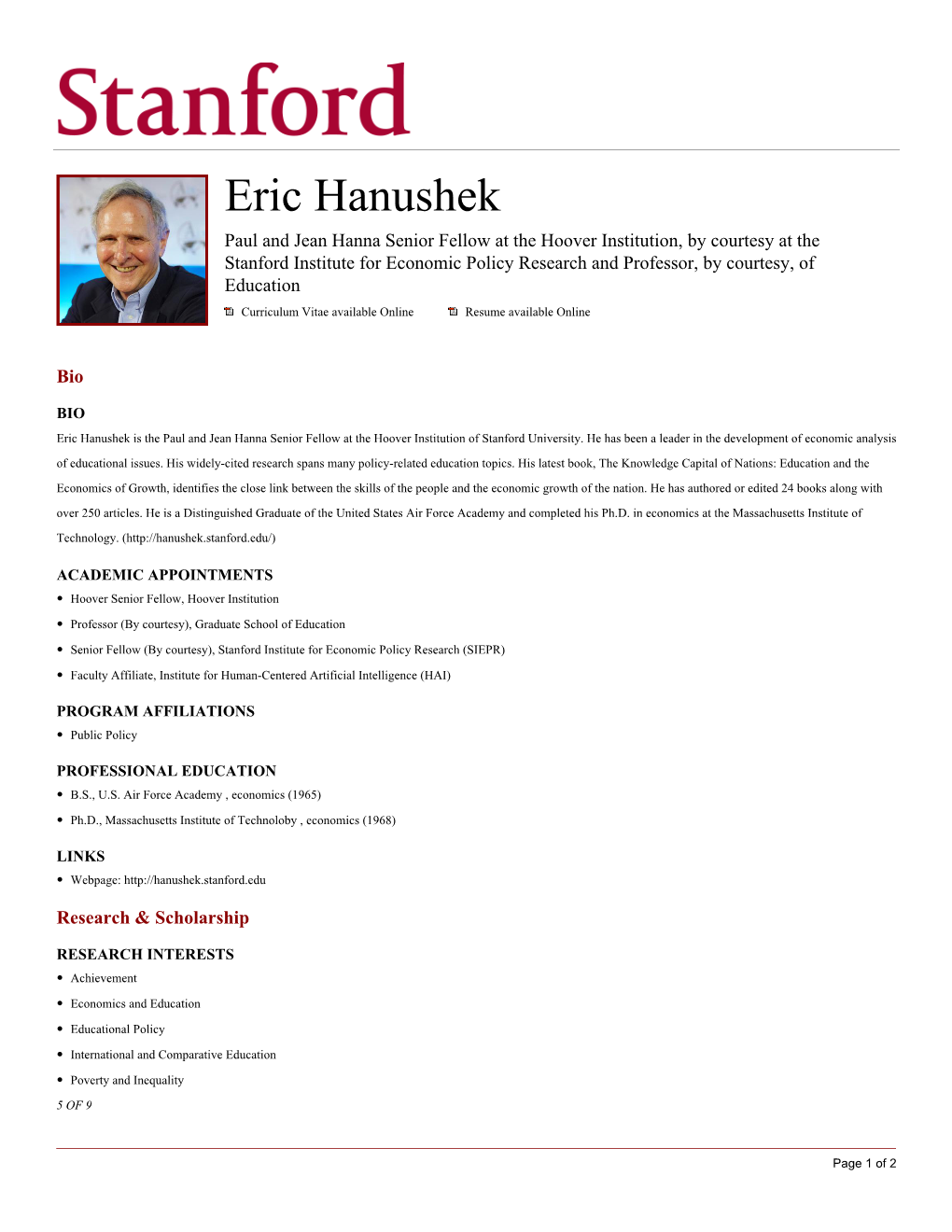Eric Hanushek