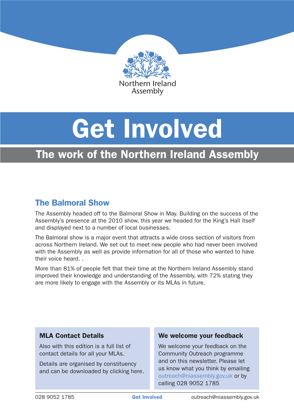 Get Involved the Work of the Northern Ireland Assembly