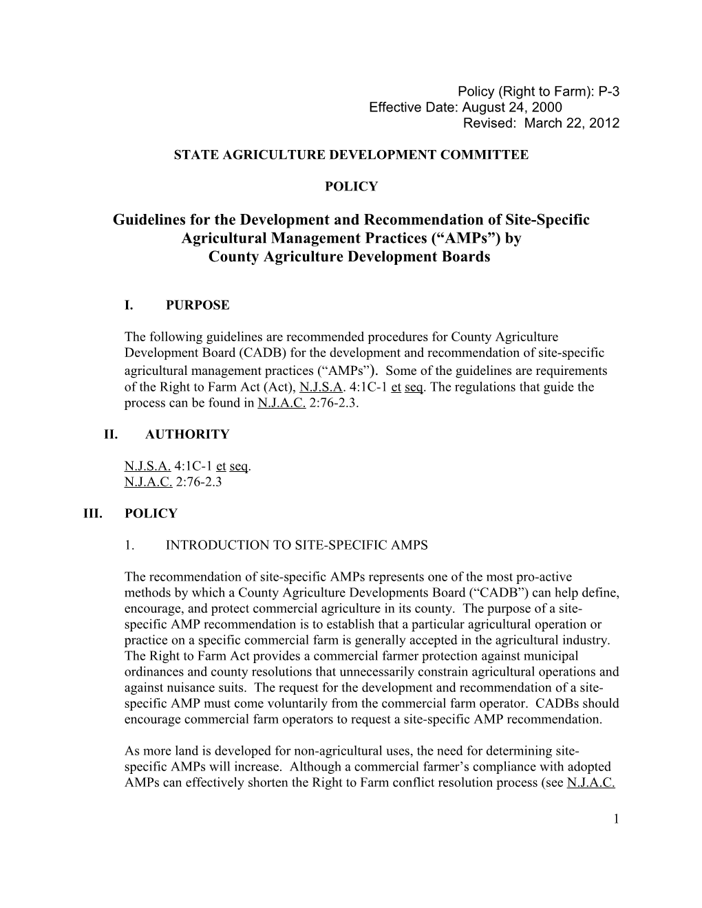 Developing Site Specific Agricultural Management Practices