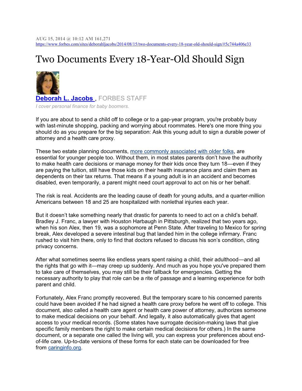 Two Documents Every 18-Year-Old Should Sign