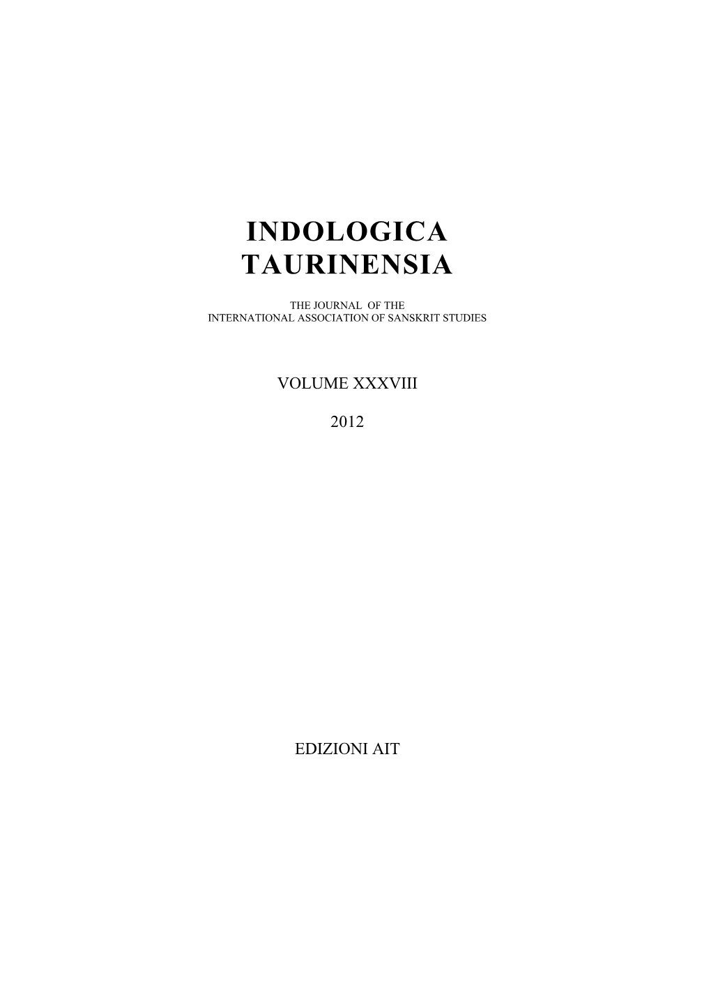 Indologica Taurinensia
