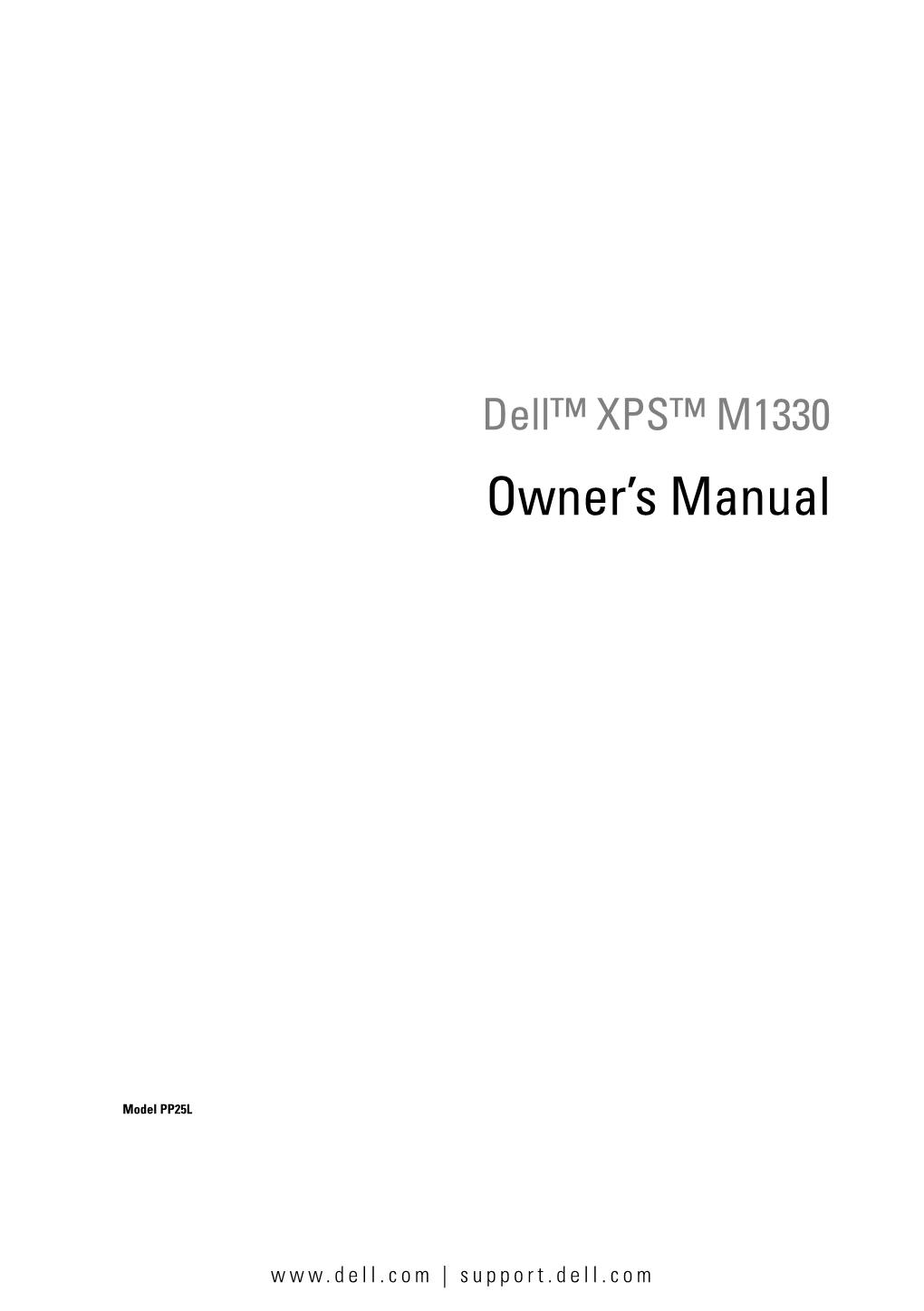 XPS M1330 Owner's Manual