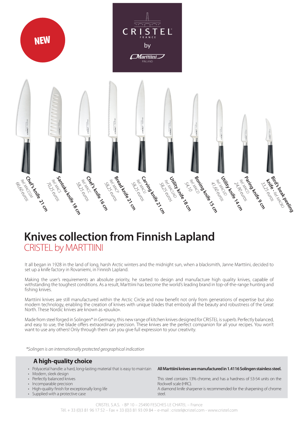 Knives Collection from Finnish Lapland CRISTEL by MARTTIINI