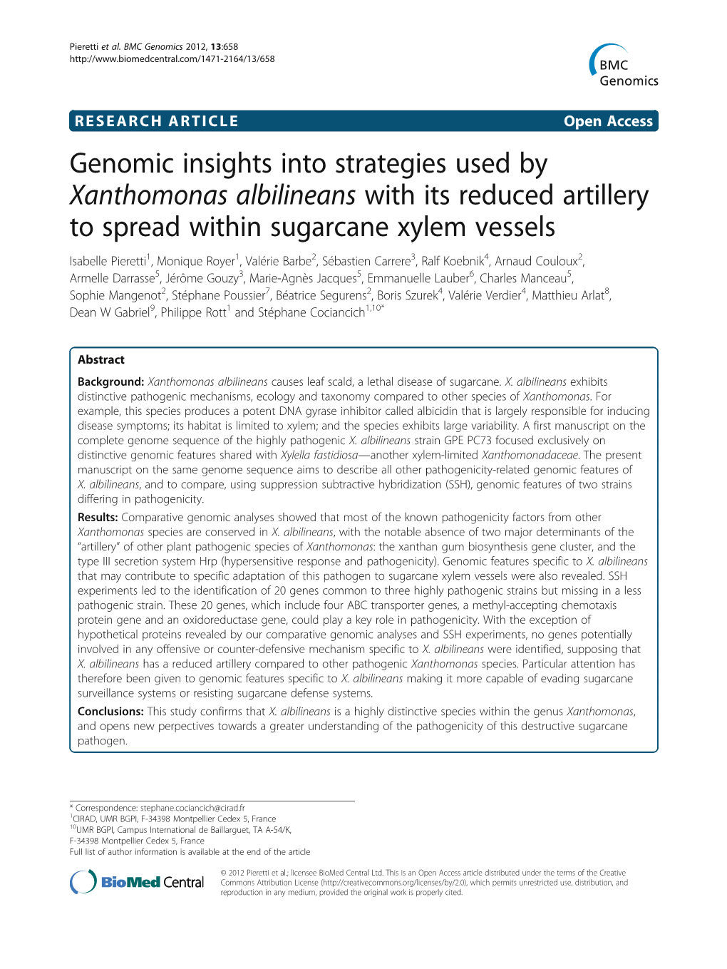 Genomic Insights Into Strategies Used by Xanthomonas