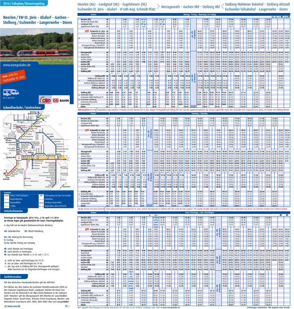 Heerlen / EW-St. Jöris – Alsdorf – Aachen – Stolberg / Eschweiler