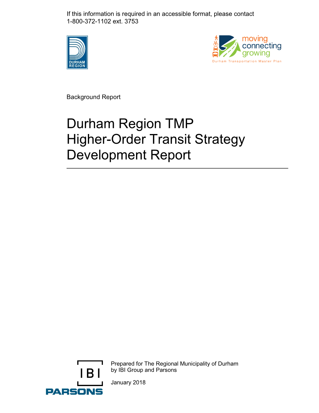 Higher-Order Transit Strategy Development Report